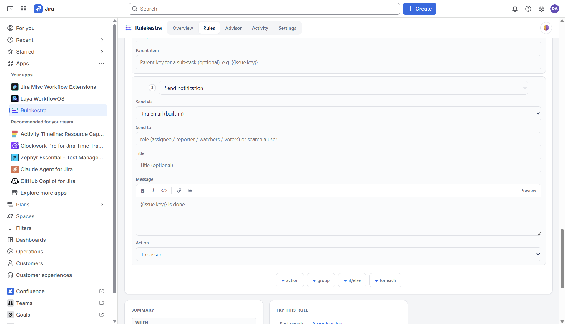 The Rulekestra action picker